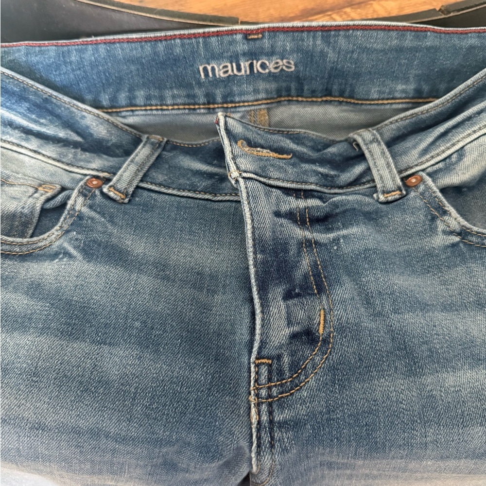 Maurices Women's Blue Slim Boot Cut mid rise Jeans - Picture 2 of 5